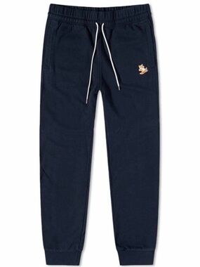 🦊 Maison Kitsuné Chillax Fox Patch Joggers — Navy, Size XL